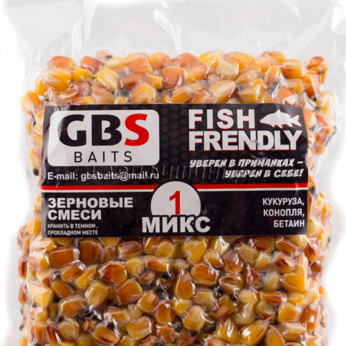 Зерновая смесь GBS Mix-1 кукуруза конопля бетаин 1кг фото 3