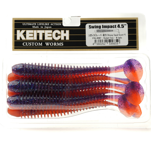 Приманка силиконовая KEITECH Swing Impact 4.5" PAL#09 Violet Fire
