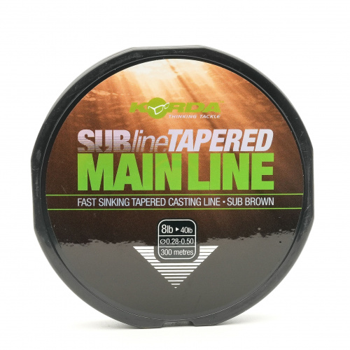 Леска карповая с шок лидером KORDA Subline Tapered Mainline 300m.