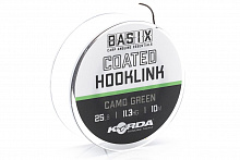 Поводковый материал в оплётке KORDA Basix Coated Hooklink Camo Green