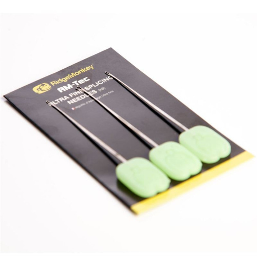 Ridge Monkey Ultra Fine Splicing Needles - комплект из трех тонких игл для лидкора. Иглы для лидкора с замочком. Подходят для работы с любыми лидкорами и поводковыми материалами фото 2 Набор тонких игл Ridge Monkey Ultra Fine Splicing Needles фото 2
