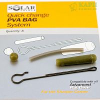 Набор для оснастки с ПВА SOLAR Quick Change PVA Bag System Clips Green
