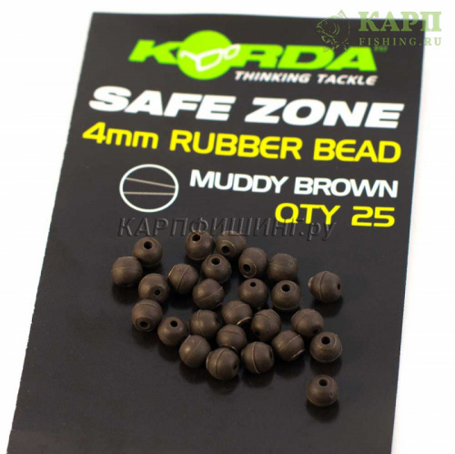 Бусина KORDA Rubber Bead Muddy 4mm BROWN