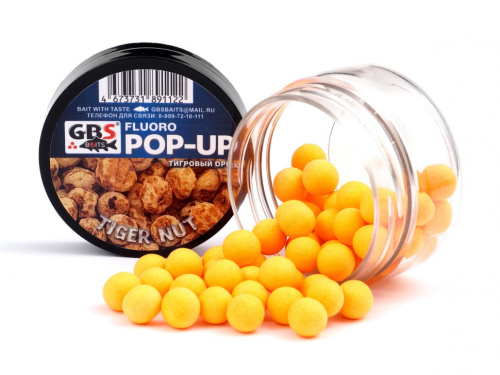 Плавающие бойлы GBS Baits Pop-up Tiger Nut (Тигровый орех оранжевый)