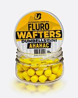 Вафтерсы UltraBaits Fluoro Wafters АНАНАС 10x14mm 30gr
