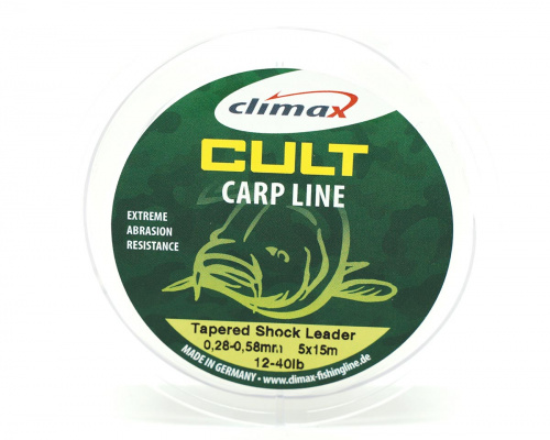 Шок-лидер конусный Climax CULT Tap.Shock Leader 5x15m 0,28-0,58mm /12-40lb 