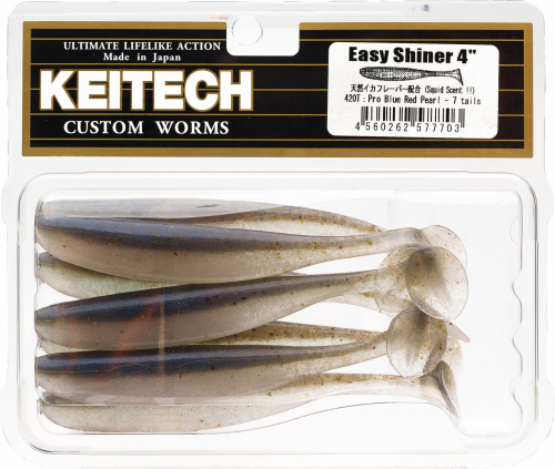 Приманка силиконовая KEITECH Easy Shiner 4" #420 (Pro Blue Red Pearl)
