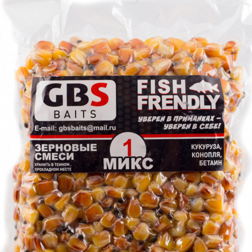 Зерновая смесь GBS Mix-1 кукуруза конопля бетаин 1кг фото 3