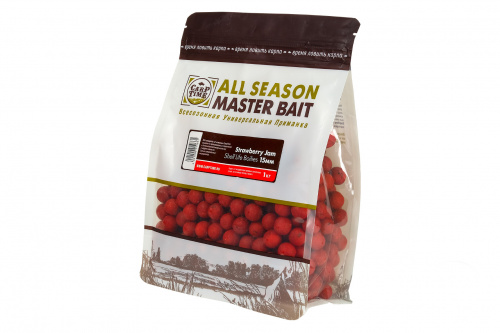 Бойлы тонущие насадочные CarpTime Master Bait Strawberry Jam (Клубничный Джем) 1кг фото 2