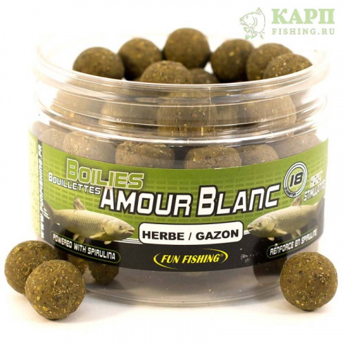 Бойлы Fun Fishing Amour blanc GAZON | АМУР Газон 250gr