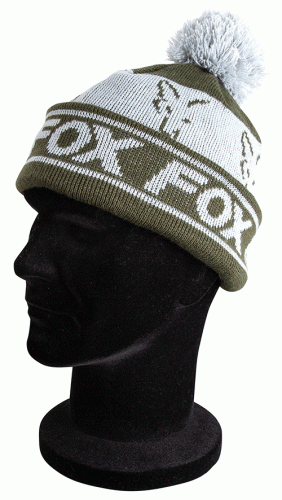 Шапка с помпоном FOX Green & Silver Lined Bobble
