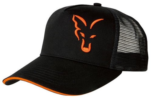 Бейсболка с сеточкой для ношения в жаркую погоду из линейки одежды Black & Orange FOX Baseball Cap - 65% хлопок, 35% полиэстер Бейсболка сетчатая FOX Trucker Cap