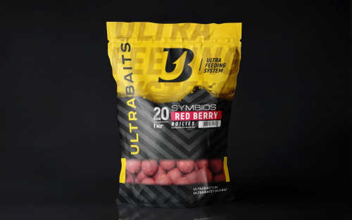 Бойлы прикормочные UltraBaits SYMBIOS Red Berry (Красные Ягоды) 20mm 1kg