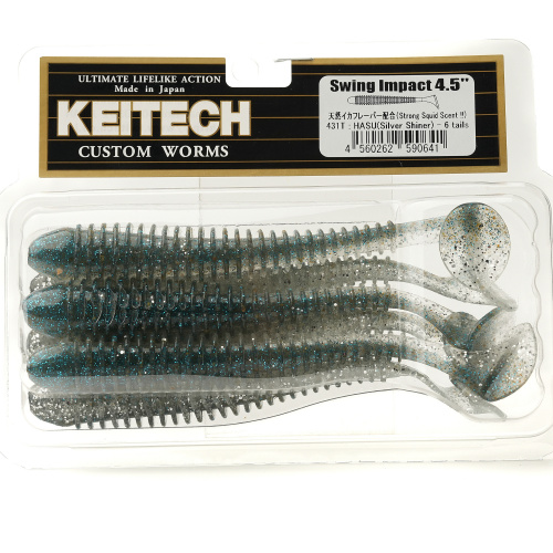 Приманка силиконовая KEITECH Swing Impact 4.5" #431 Silver Shiner