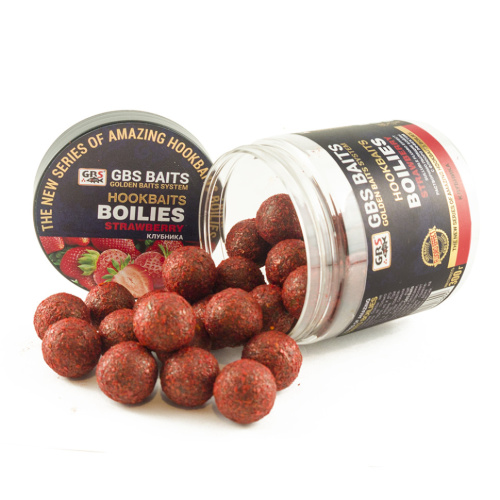 Бойлы GBS насадочные пылящие ЕЖИ Strawberry Клубника 24мм 300гр.
