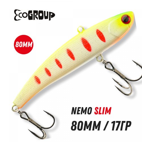 Виб ECOPRO Nemo Slim 80mm 17g 033-Night Canary Виб ECOPRO Nemo Slim 80mm 17g 033-Night Canary