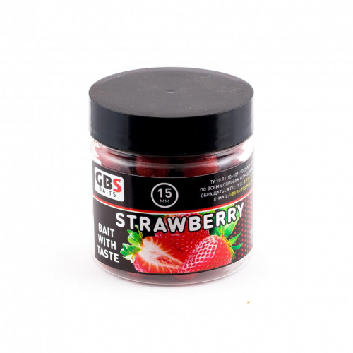 Бойлы GBS насадочные Strawberry (Клубника) 15мм фото 5