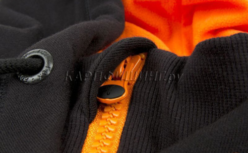 Толстовка на молнии с капюшоном FOX Black/Orange Heavy Lined Hoody фото 2