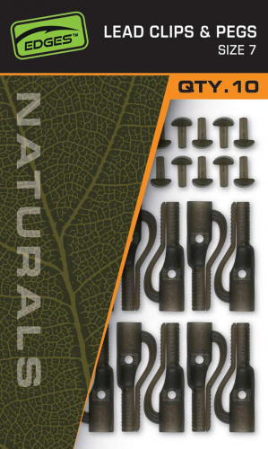 Безопасные клипсы FOX EDGES Naturals Lead Clip + Pegs #7