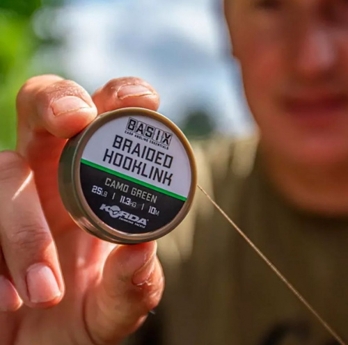 Поводковый материал БЕЗ оплетки KORDA Basix Braided Hooklink Camo Green фото 7