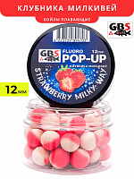 Плавающие бойлы GBS Baits Pop-up Клубника-Милкивей 12мм