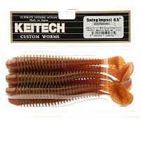 Приманка силиконовая KEITECH Swing Impact 4.5" PAL#07 Motor Oil Red Flake