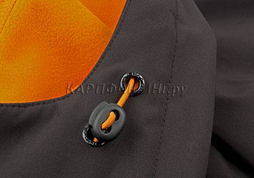 Куртка непродуваемая с капюшоном FOX Black & Orange Softshell Jacket фото 5