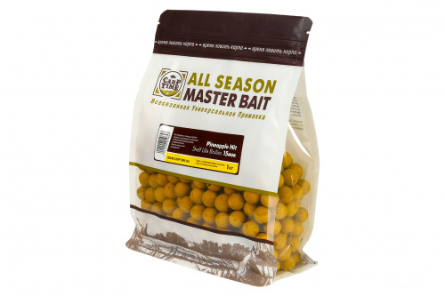 Бойлы тонущие насадочные CarpTime Master Bait Pineapple Hit (Анансовый Хит) 1кг фото 2