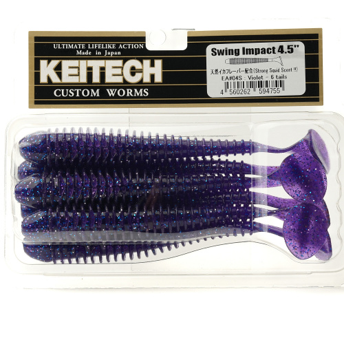Приманка силиконовая KEITECH Swing Impact 4.5" EA#04 Violet
