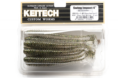 Приманка силиконовая KEITECH Swing Impact 4" #416 (Silver Flash Minnow)