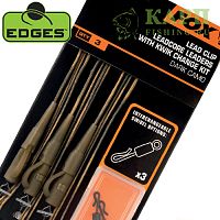Карповая оснастка Безопасная клипса FOX EDGES™ Lead Clip Leadcore Leaders Dark Camo