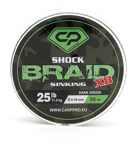 Carp Pro Shock Braid PE X8 0.16мм 50м - Шок-лидер фото 2