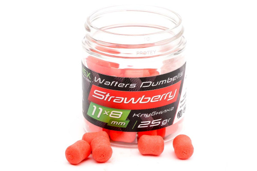 Вафтерсы ZEMEX Wafters Dumbells Strawberry (Клубника) 11x8mm Вафтерсы ZEMEX Wafters Dumbells Strawberry (Клубника) 11x8mm