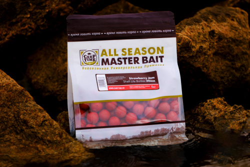 Бойлы тонущие насадочные CarpTime Master Bait Strawberry Jam (Клубничный Джем) 1кг фото 4