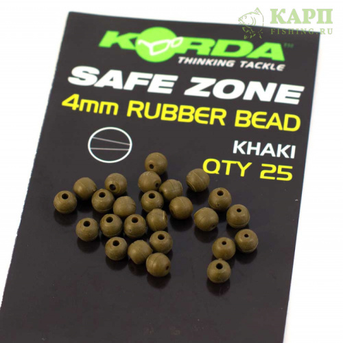 Многофункциональные; подходят для оснасток Вертолет, Чод Бусина KORDA Rubber Bead 4mm Muddy KHAKI