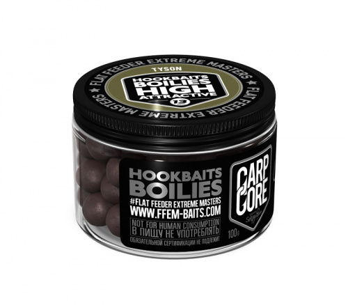 Насадочные бойлы FFEM Hookbaits Boilies Tyson (кальмар, осьминог, черный перец) 13mm