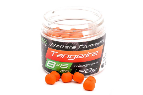 Вафтерсы ZEMEX Wafters Dumbells Tangerine (Мандарин) 8x6mm Вафтерсы ZEMEX Wafters Dumbells Tangerine (Мандарин) 8x6mm