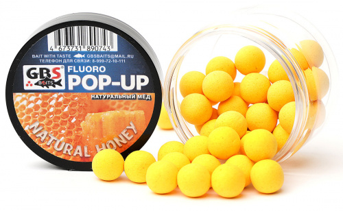 Плавающие бойлы GBS Baits Pop-up Natural Honey (Натуральный мёд)