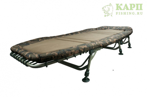 <strong>Камуфляжная Карповая Раскладушка FOX Flatliner Camo</strong> В отличие от оригинальной раскладушки Flatliner, камуфляжная версия имеет матрас с полной поддержкой шнурами снизу Камуфляжная Раскладушка FOX Flatliner Camo