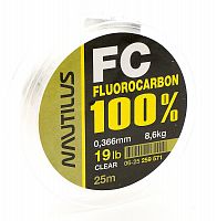 Флюорокарбоновый поводочный материал Nautilus FC Fluorocarbon 100% 25m