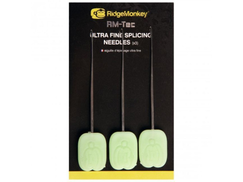 Ridge Monkey Ultra Fine Splicing Needles - комплект из трех тонких игл для лидкора. Иглы для лидкора с замочком. Подходят для работы с любыми лидкорами и поводковыми материалами Набор тонких игл Ridge Monkey Ultra Fine Splicing Needles