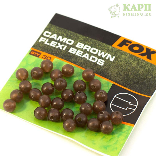 Универсальная бусинка отбойник Бусина отбойник FOX Rubber Flexi Beads BROWN