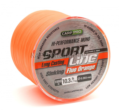 Леска карповая Carp Pro Sport Line Fluo Orange 1000м