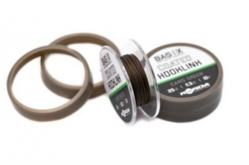 Поводковый материал в оплётке KORDA Basix Coated Hooklink Camo Green фото 4