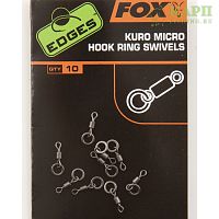 Вертлюжки с колечком для крючка FOX EDGES™ Kuro Micro Hook Ring Swivels