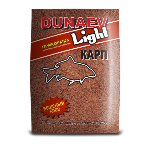 Прикормка Дунаев Light Карп - самая бюджетная серия для ловли карпа, когда нет большой конкуренции. Они могут применяться как самостоятельно, так и с различными добавками (ароматизаторами, консервированной кукурузой, жмыхами и тд) Прикормка Дунаев Light Карп 0.75кг