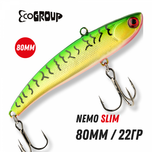 Виб ECOPRO Nemo Slim 80mm 22g 079 Holo Fire Tiгer Виб ECOPRO Nemo Slim 80mm 22g 079 Holo Fire Tiгer