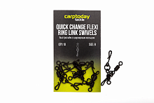 Быстросъемы с вертлюжком и промежуточным кольцом Carptoday Tackle Quick Change Flexi Ring Link Swive