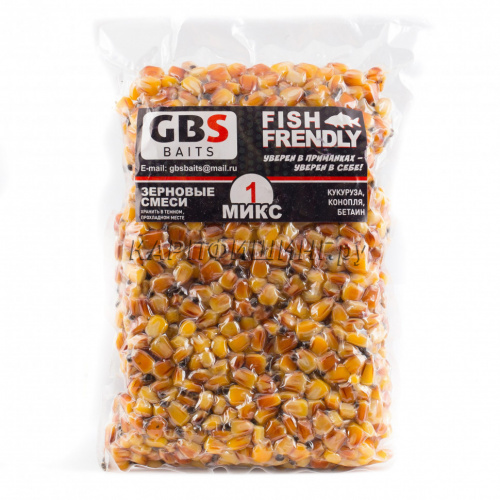 Зерновая смесь GBS Mix-1 кукуруза конопля бетаин 1кг