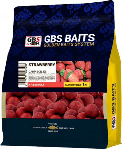 Пылящие бойлы GBS Strawberry (Клубника) 24мм 1кг фото 2